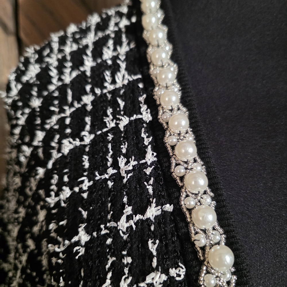 Alice + Olivia Tweed Embellished Cardigan - Picture 3 of 6